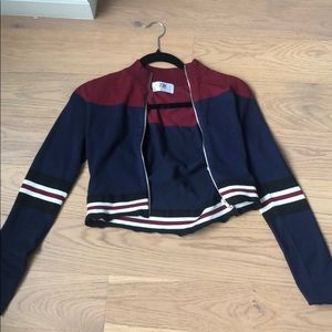 Cropped zip up hoodie